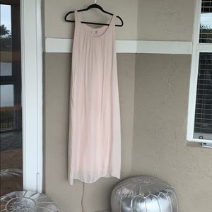 Silk light pink loose dress
